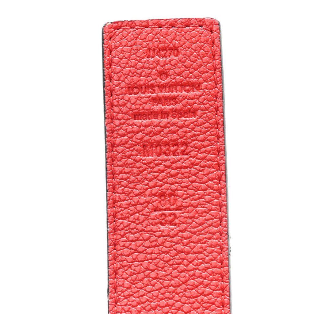 Louis Vuitton Monogram 30mm LV Initiales Reversible Belt 80 32 Coquelicot