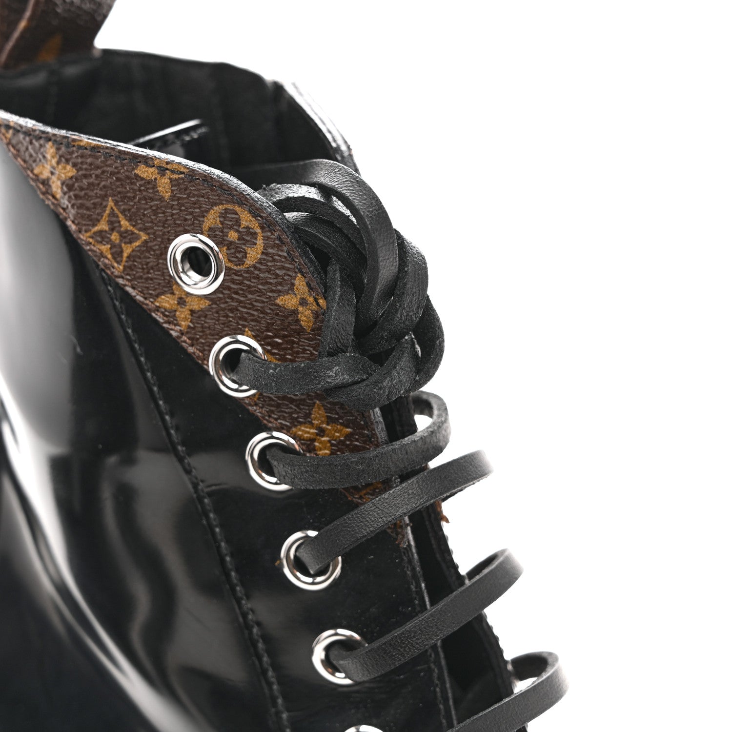 Louis Vuitton Glazed Calfskin Monogram Star Trail Ankle Boots 39 Black