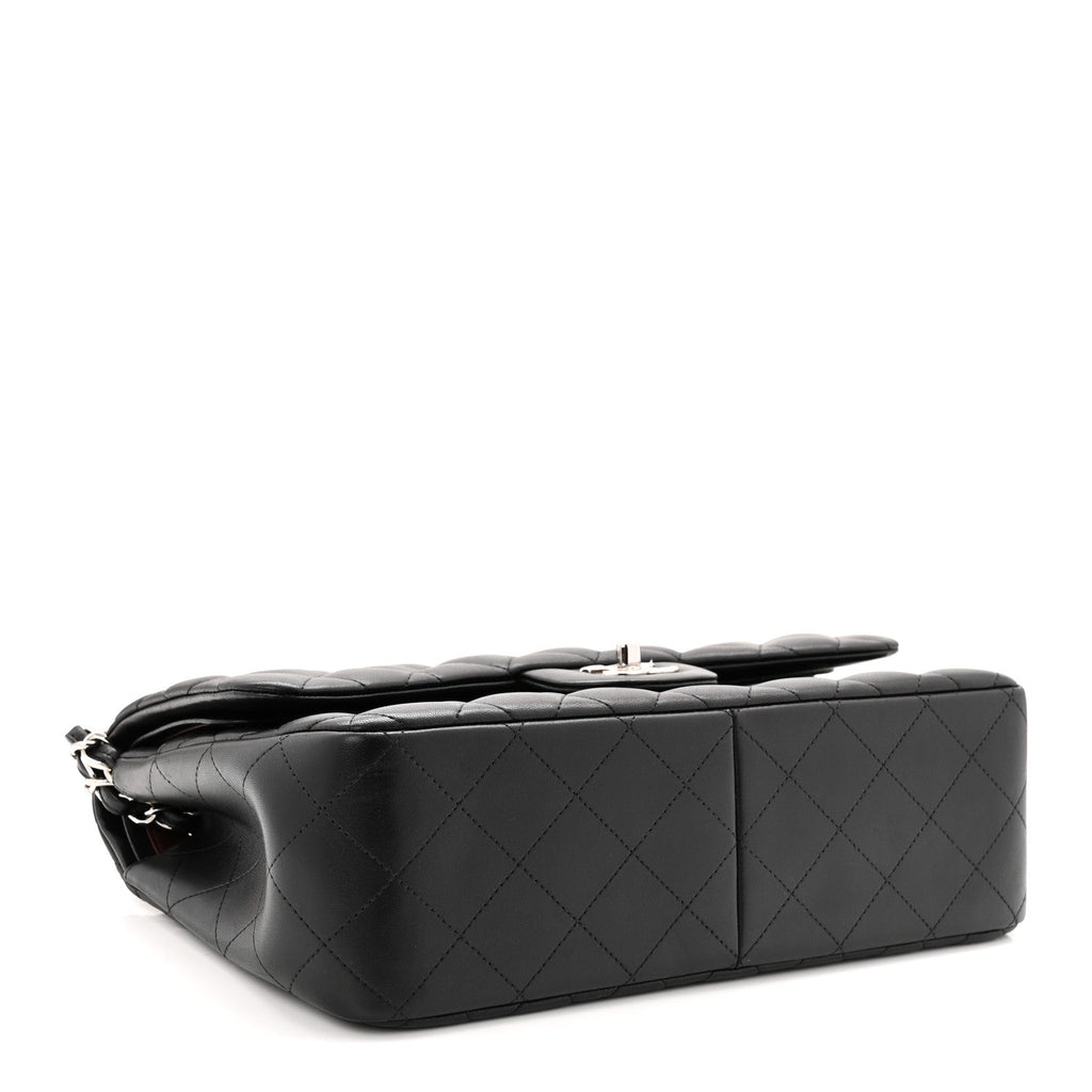 Chanel Lambskin Quilted Jumbo Double Flap Black