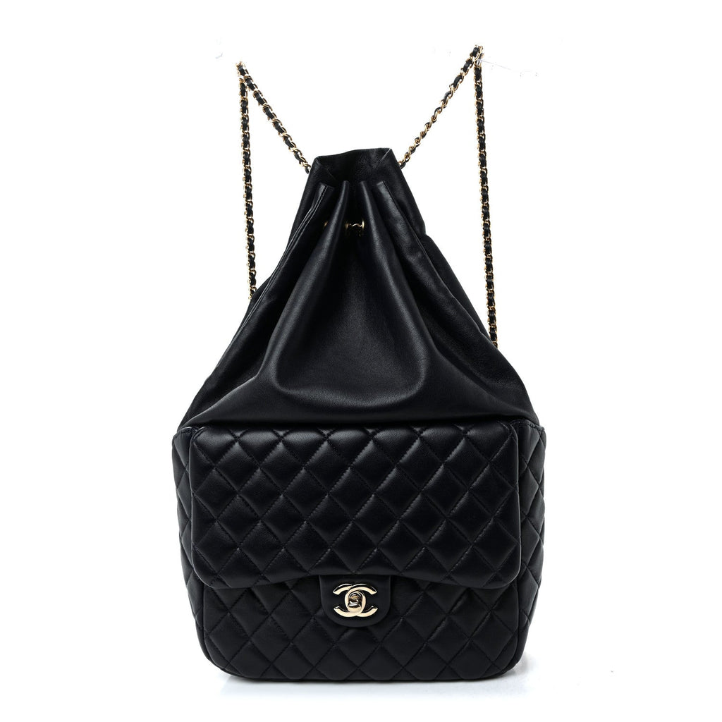 Chanel Lambskin Quilted Large In Seoul Backpack Navy
