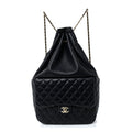 Chanel Lambskin Quilted Large In Seoul Backpack Navy