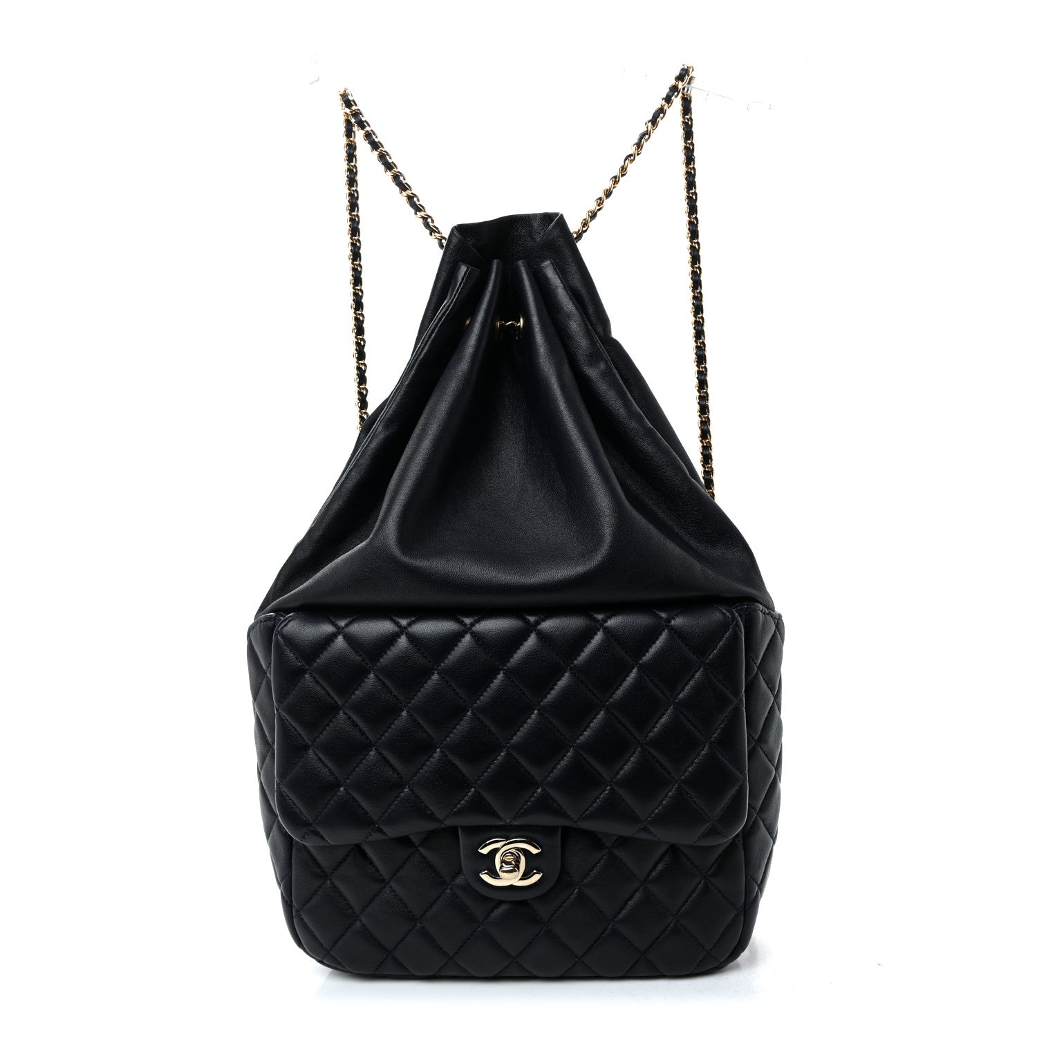 Chanel Lambskin Quilted Large In Seoul Backpack Navy