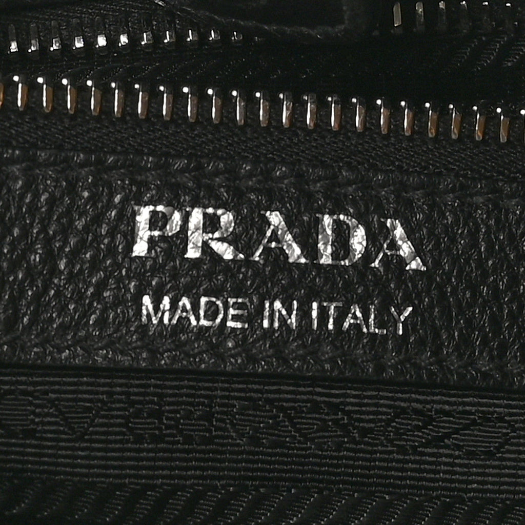 Prada Vitello Daino Soft Hobo Messenger Bag Black