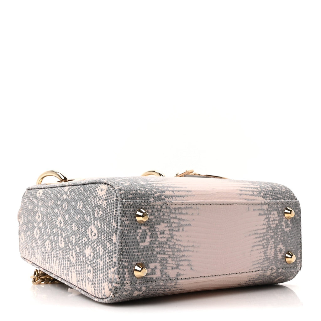 Christian Dior Lizard Ombre Mini Lady Dior Light Pink