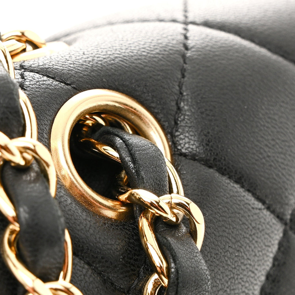 Chanel Lambskin Quilted Medium Double Flap Black