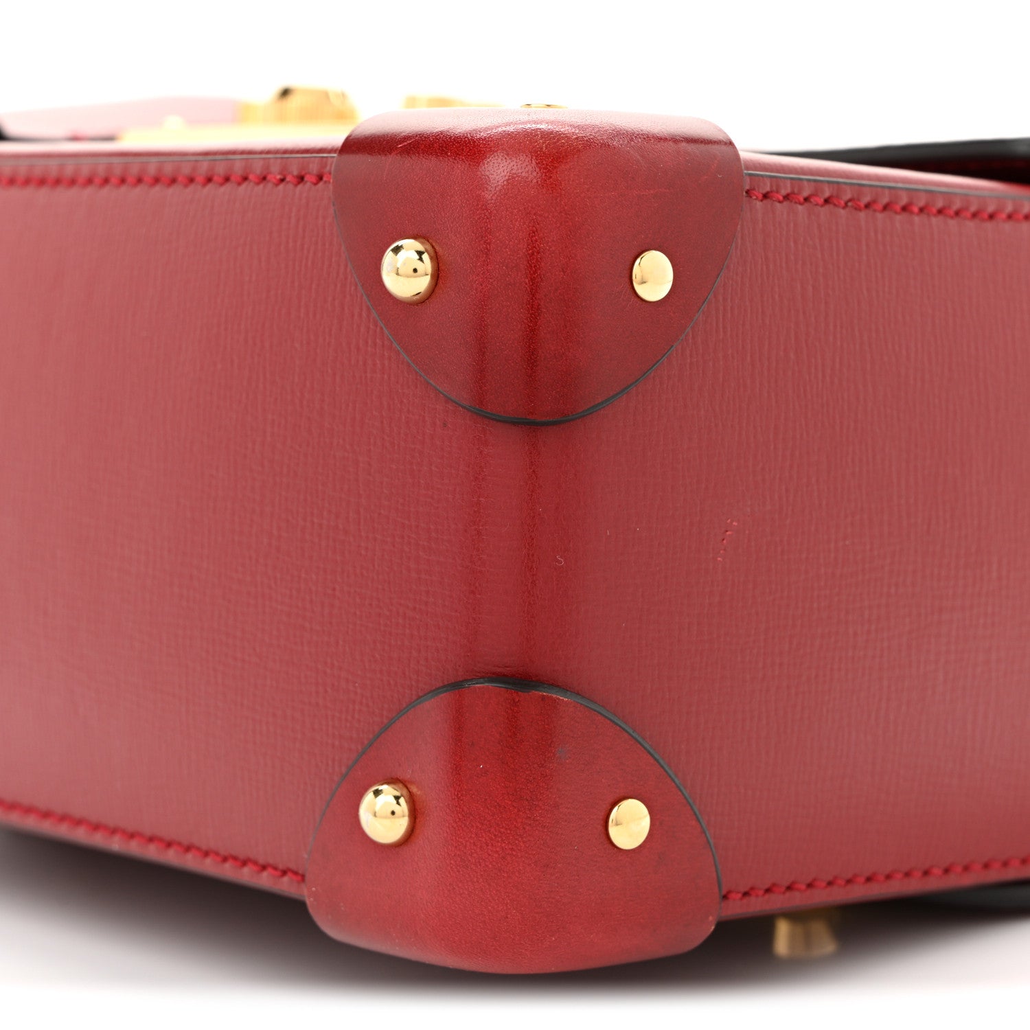 Gucci Azalea Calfskin Small Padlock Bamboo Shoulder Bag Romantic Cerise
