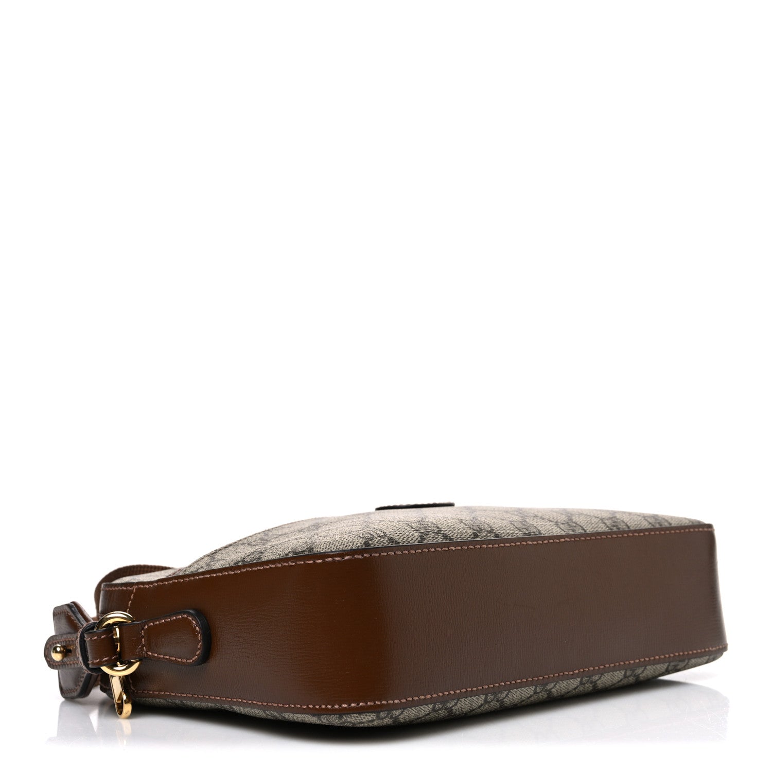 Gucci GG Supreme Monogram Azalea Calfskin Retro Interlocking G Messenger Shoulder Bag Beige Ebony Brown Sugar