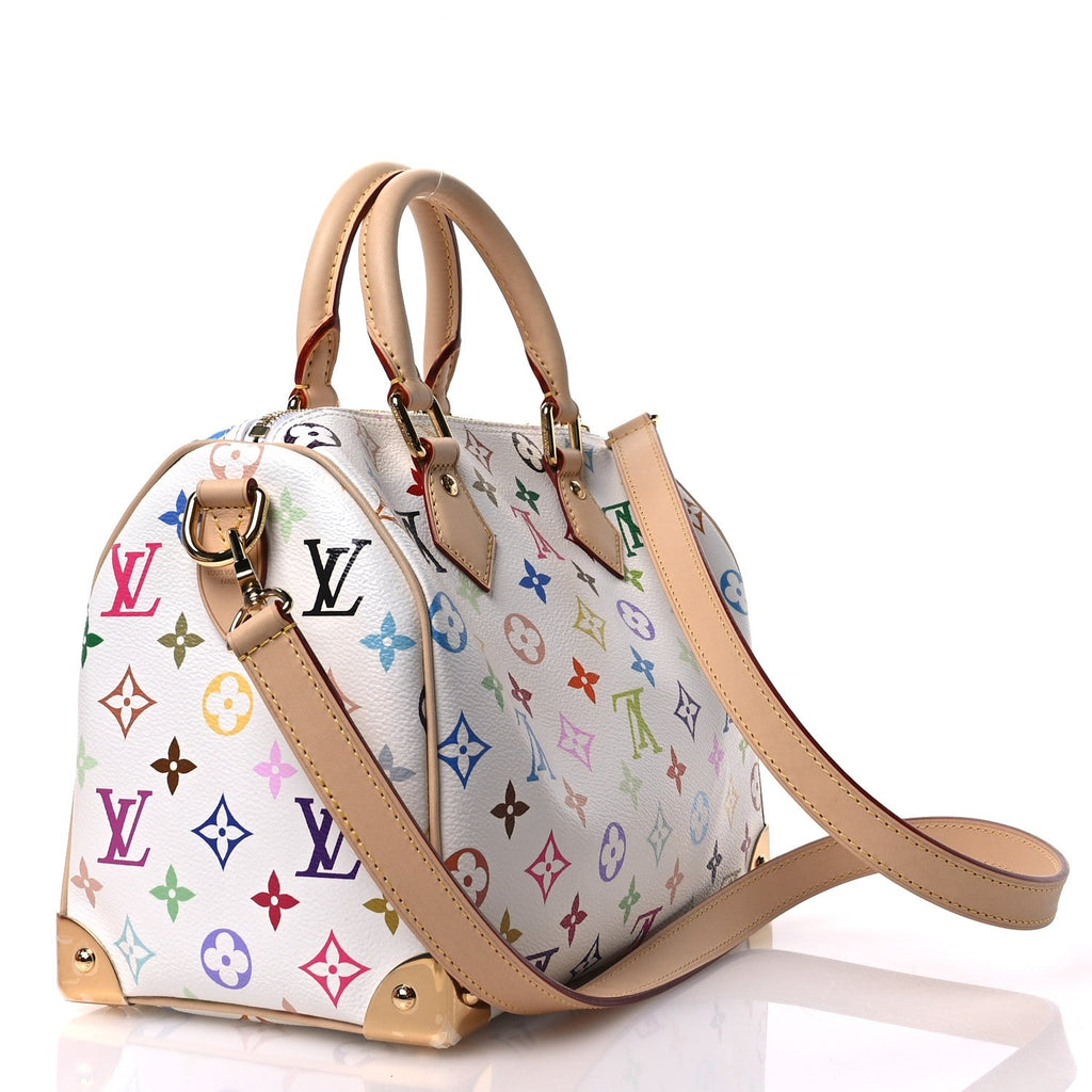 Louis Vuitton LV X TM Monogram Multicolor Speedy Bandouliere 25 White