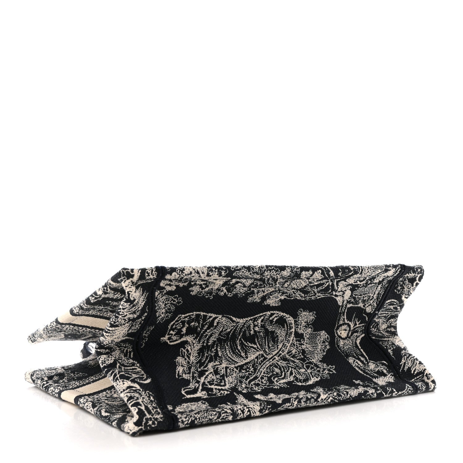 Christian Dior Canvas Embroidered Small Dioriviera Toile De Jouy Book Tote Blue