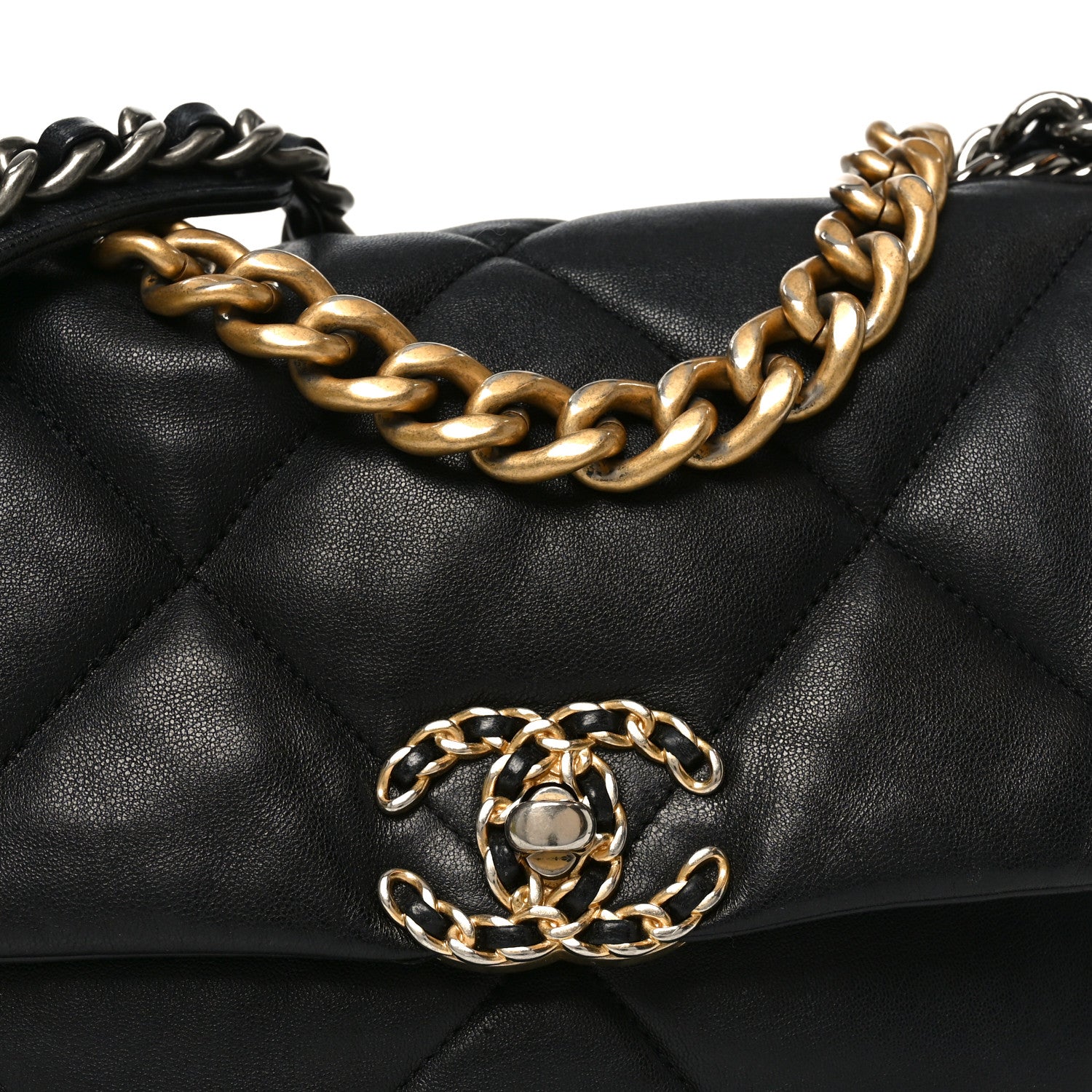 Chanel Lambskin Quilted Medium Chanel 19 Flap Black