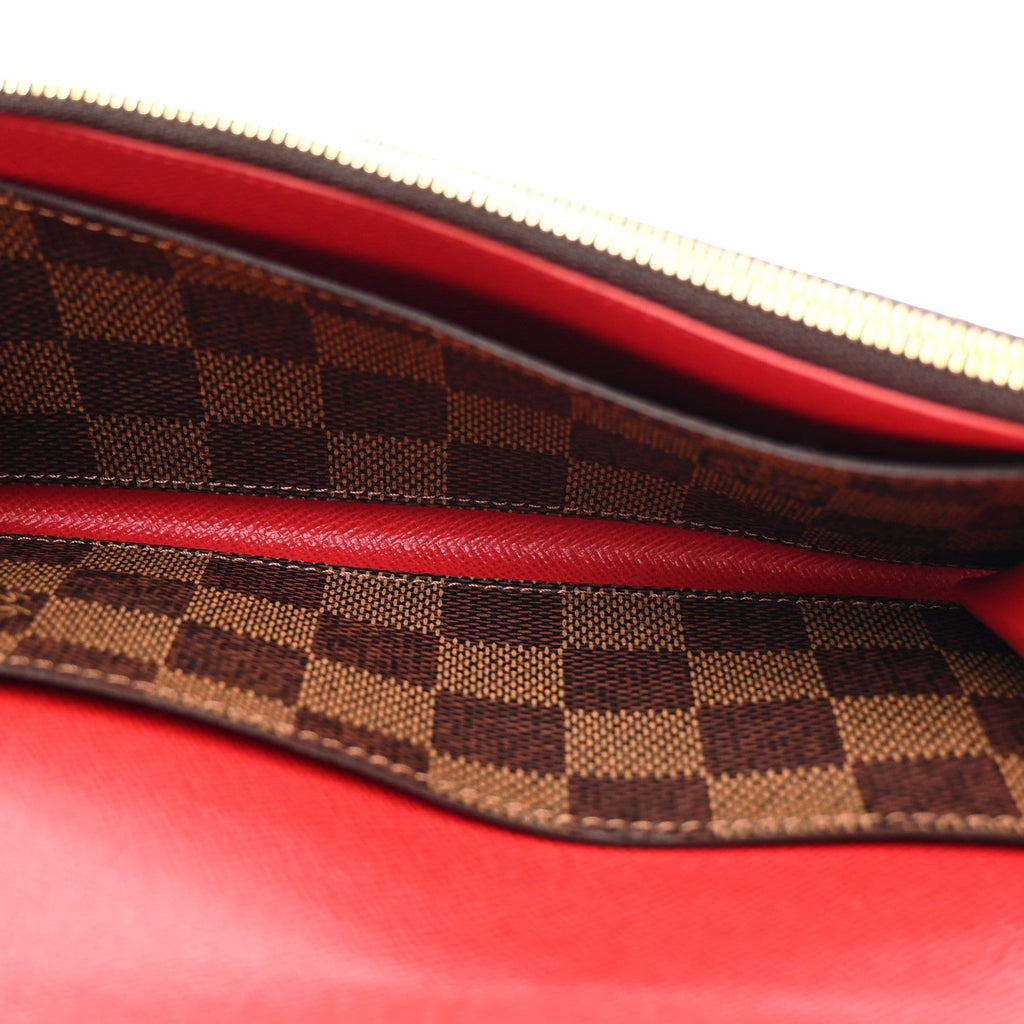 Louis Vuitton Damier Ebene Emilie Wallet Red