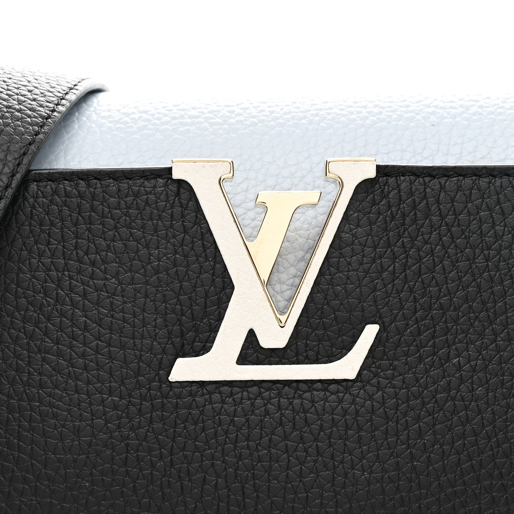 Louis Vuitton Taurillon Capucines MM Black Blue White