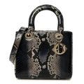 Christian Dior Snakeskin Small Lady Dior Bleu Multicolor