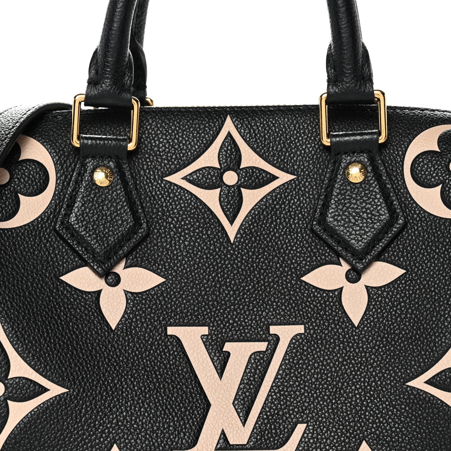 Louis Vuitton Empreinte Monogram Giant Speedy Bandouliere 25 Black Beige