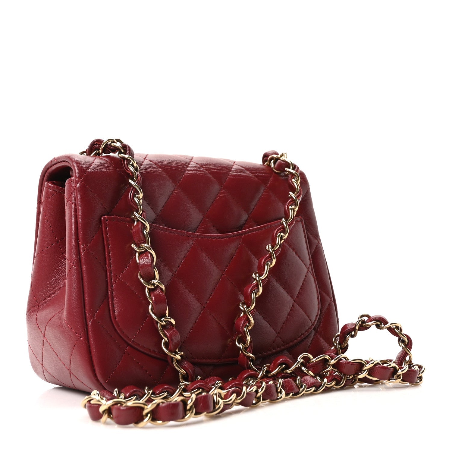 Chanel Lambskin Quilted Mini Square Flap Red