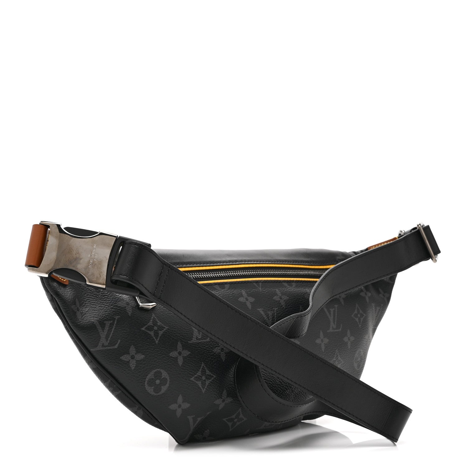Louis Vuitton Monogram Eclipse Epi Gaston Label Discovery Bumbag Black Savan Yellow