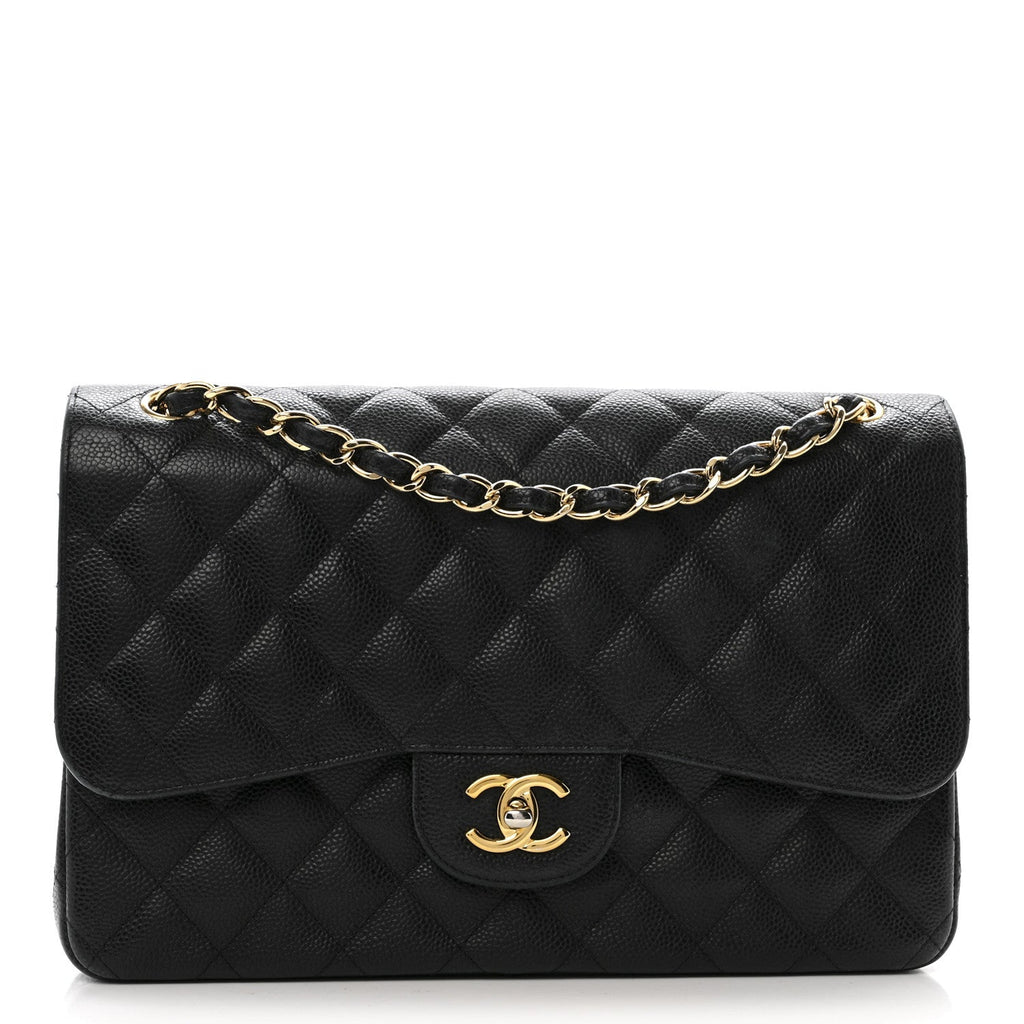 Chanel Caviar Quilted Jumbo Double Flap Black