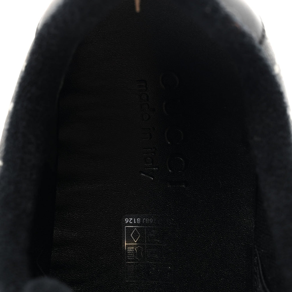 Gucci GG Supreme Monogram Miro Soft Calfskin Web Mens Screener Sneakers 8.5 Black Grey Sky