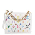 Louis Vuitton LV x TM Lambskin Embossed Monogram Coussin PM White Multicolor