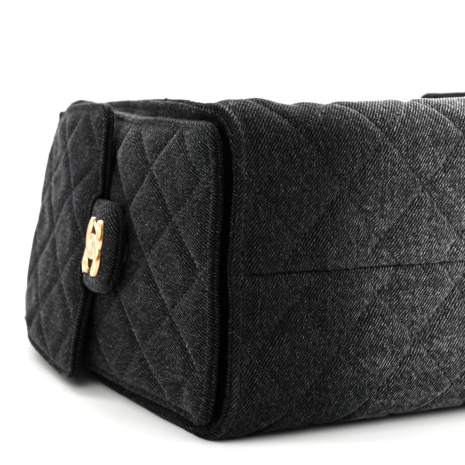 Chanel Washed Denim Quilted Small Chanel 25 Handbag Black