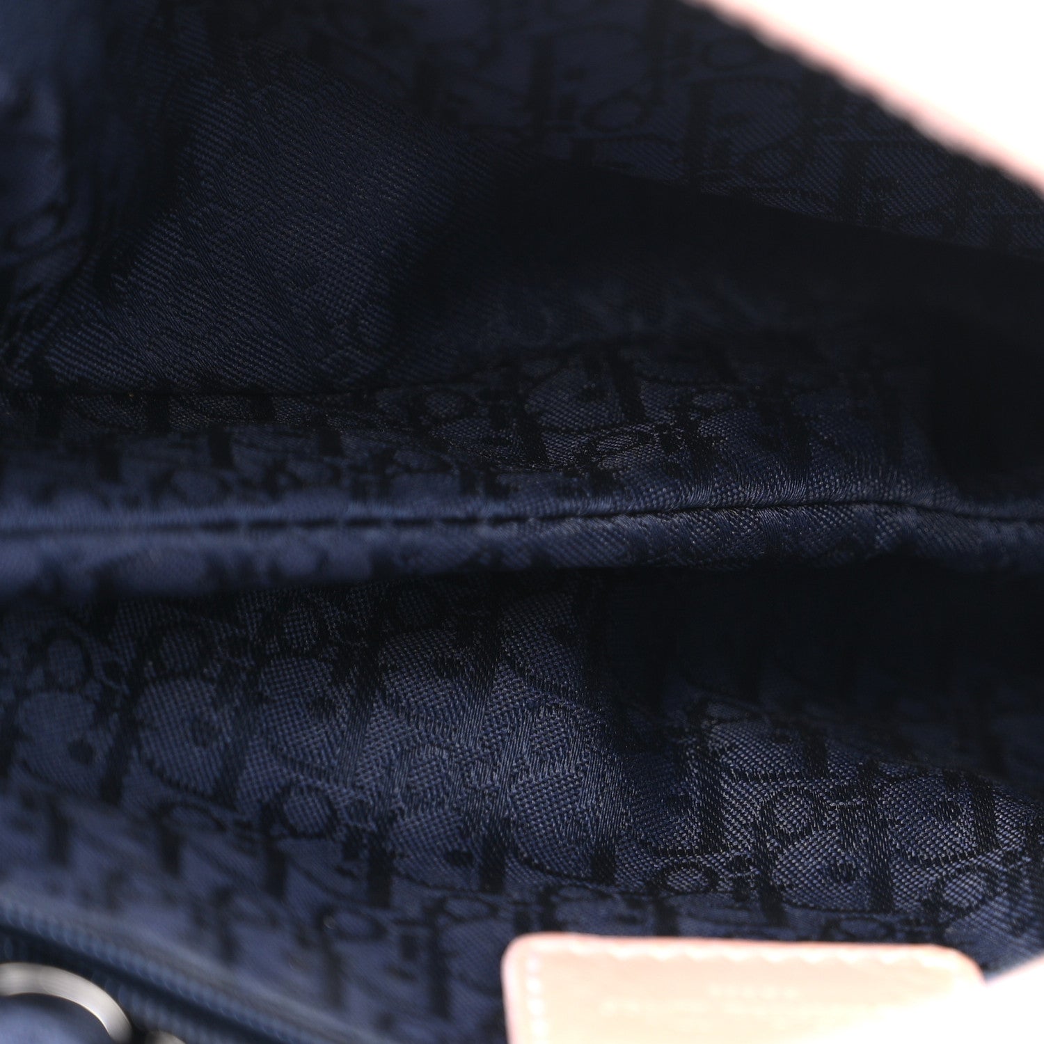 Christian Dior Patent Denim Jeans Saddle Bag Blue Pink