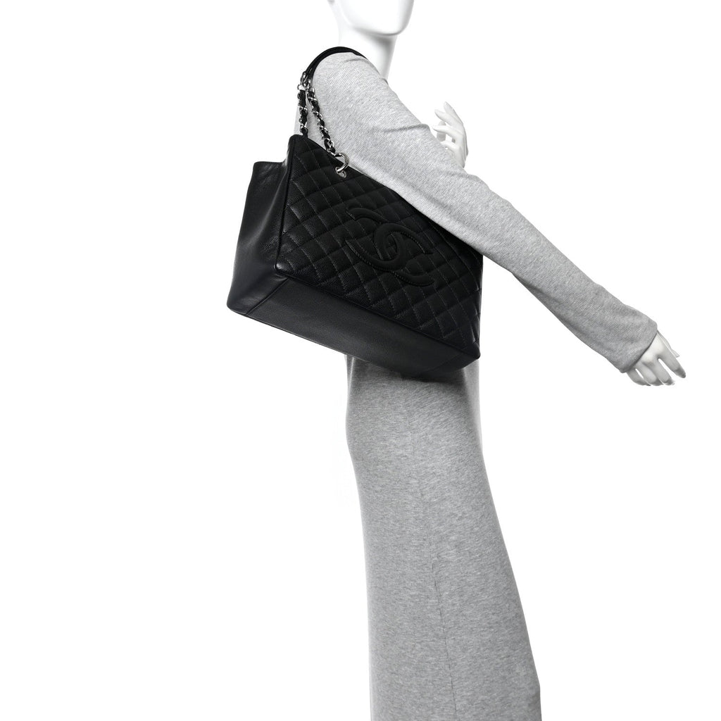 Chanel Caviar Quilted Grand Shopping Tote GST Black