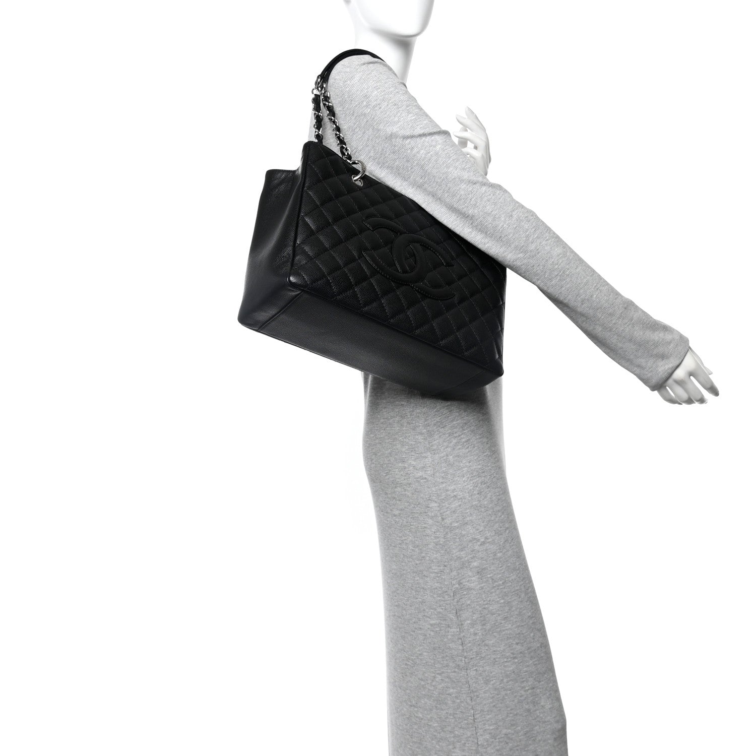 Chanel Caviar Quilted Grand Shopping Tote GST Black