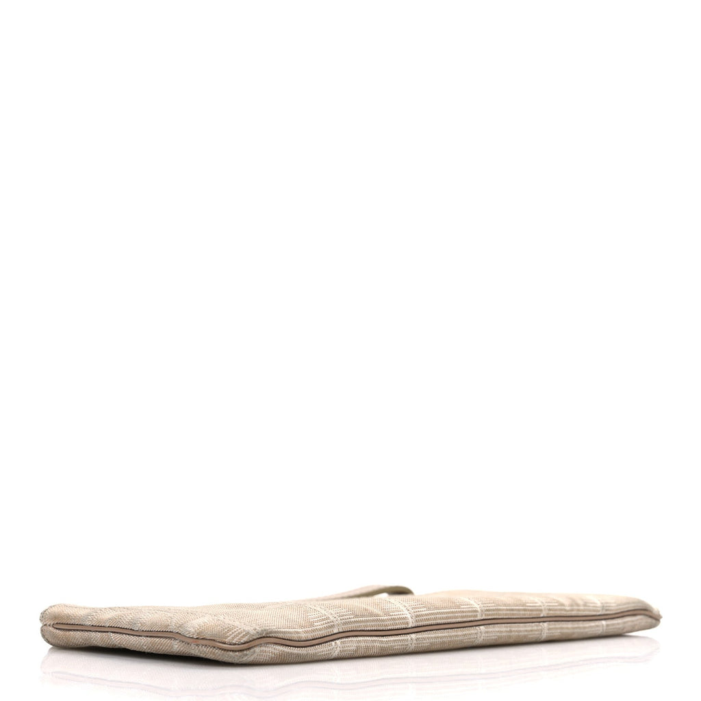 Chanel Nylon Travel Ligne Zip Wristlet Beige
