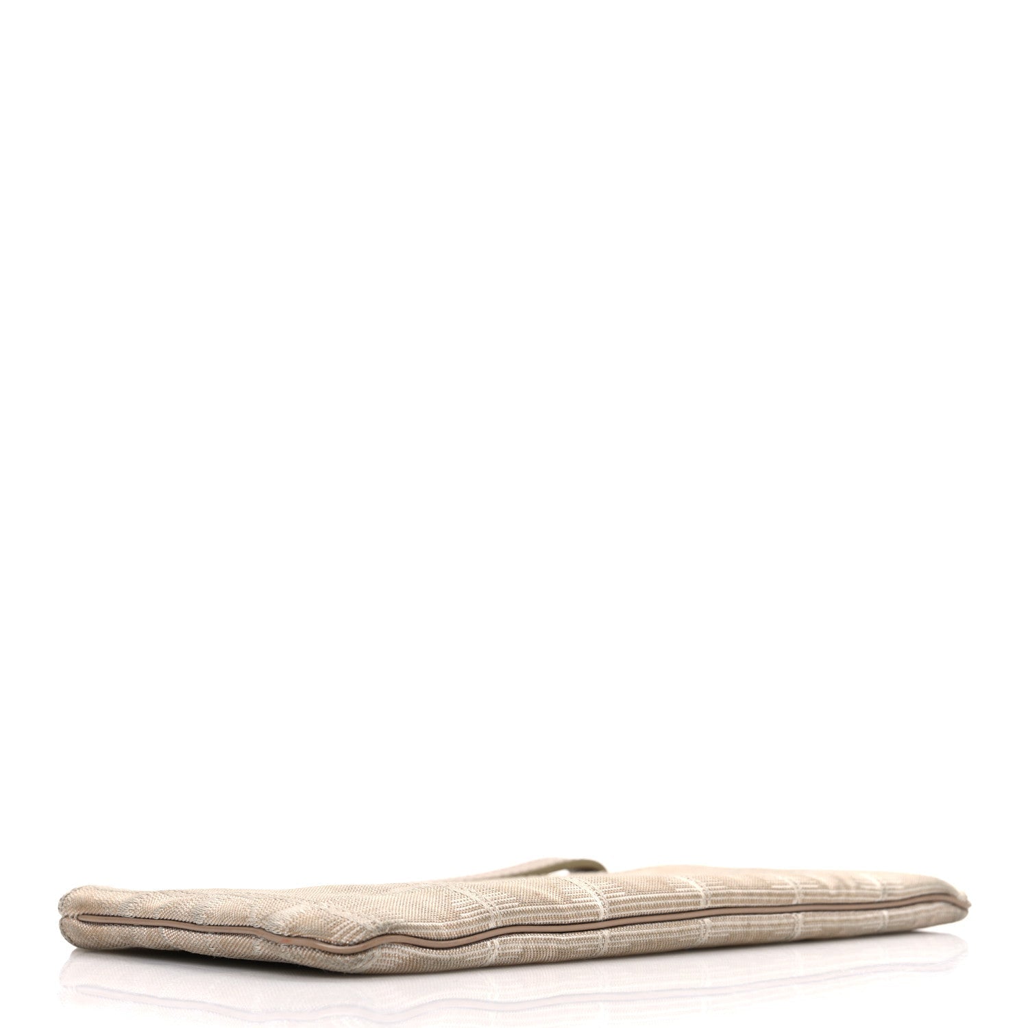 Chanel Nylon Travel Ligne Zip Wristlet Beige