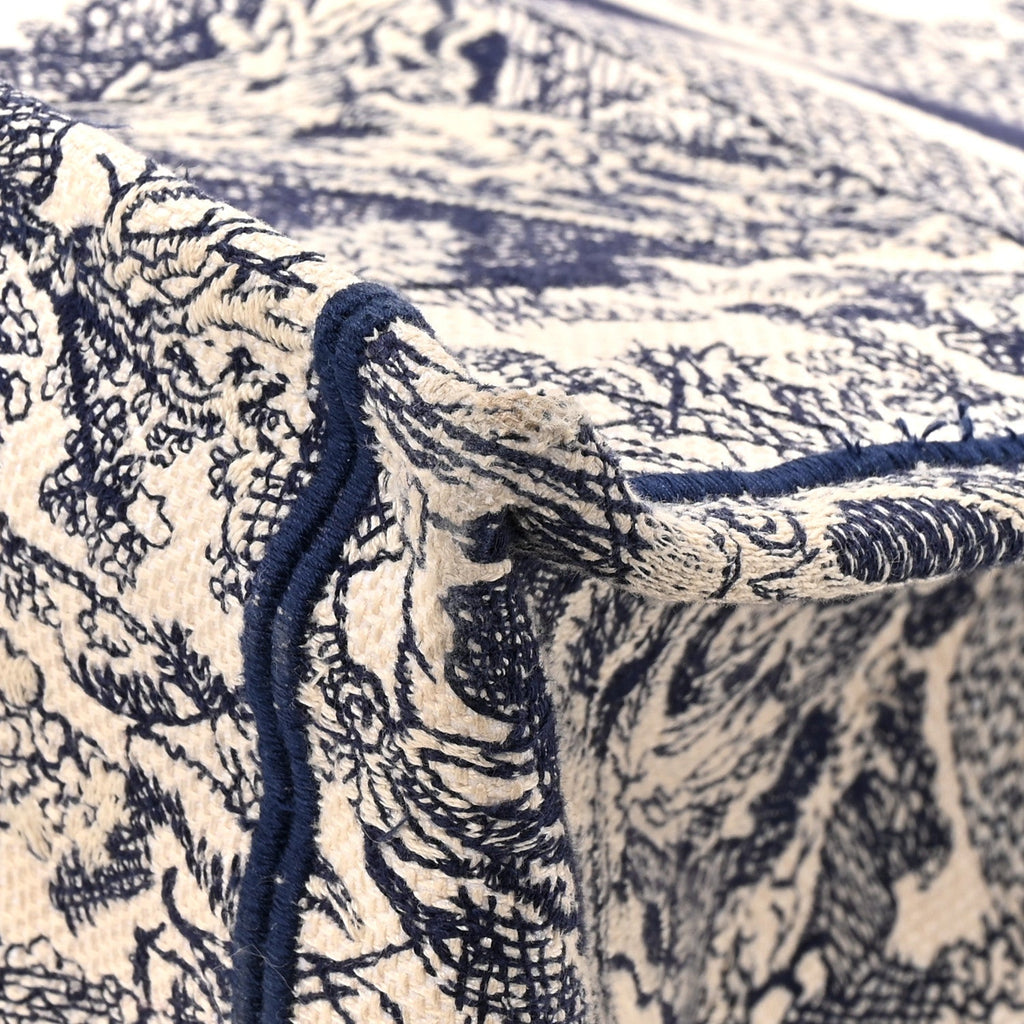 Christian Dior Canvas Embroidered Large Dioriviera Toile De Jouy Book Tote Blue