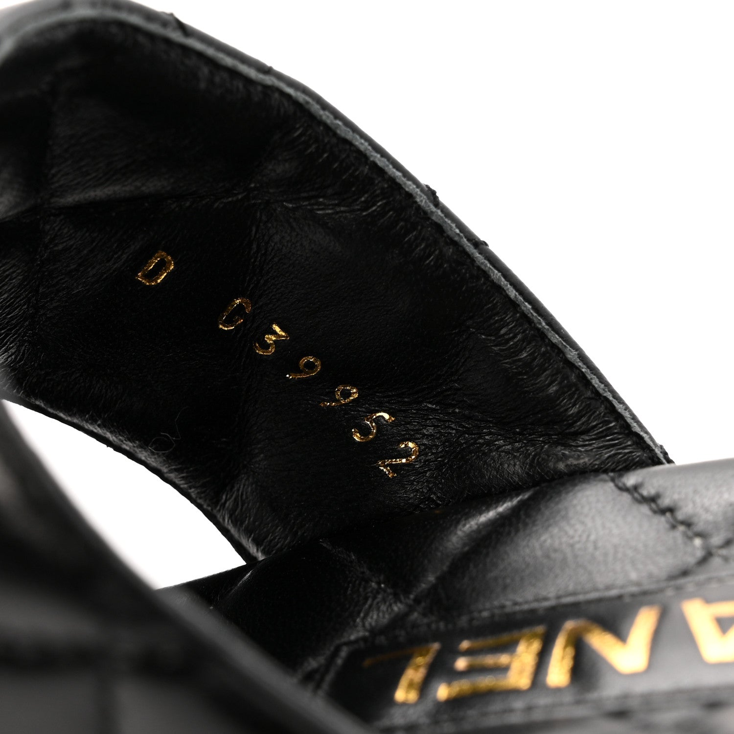 Chanel Shiny Goatskin Cork CC Wedge Sandals 37.5 Black