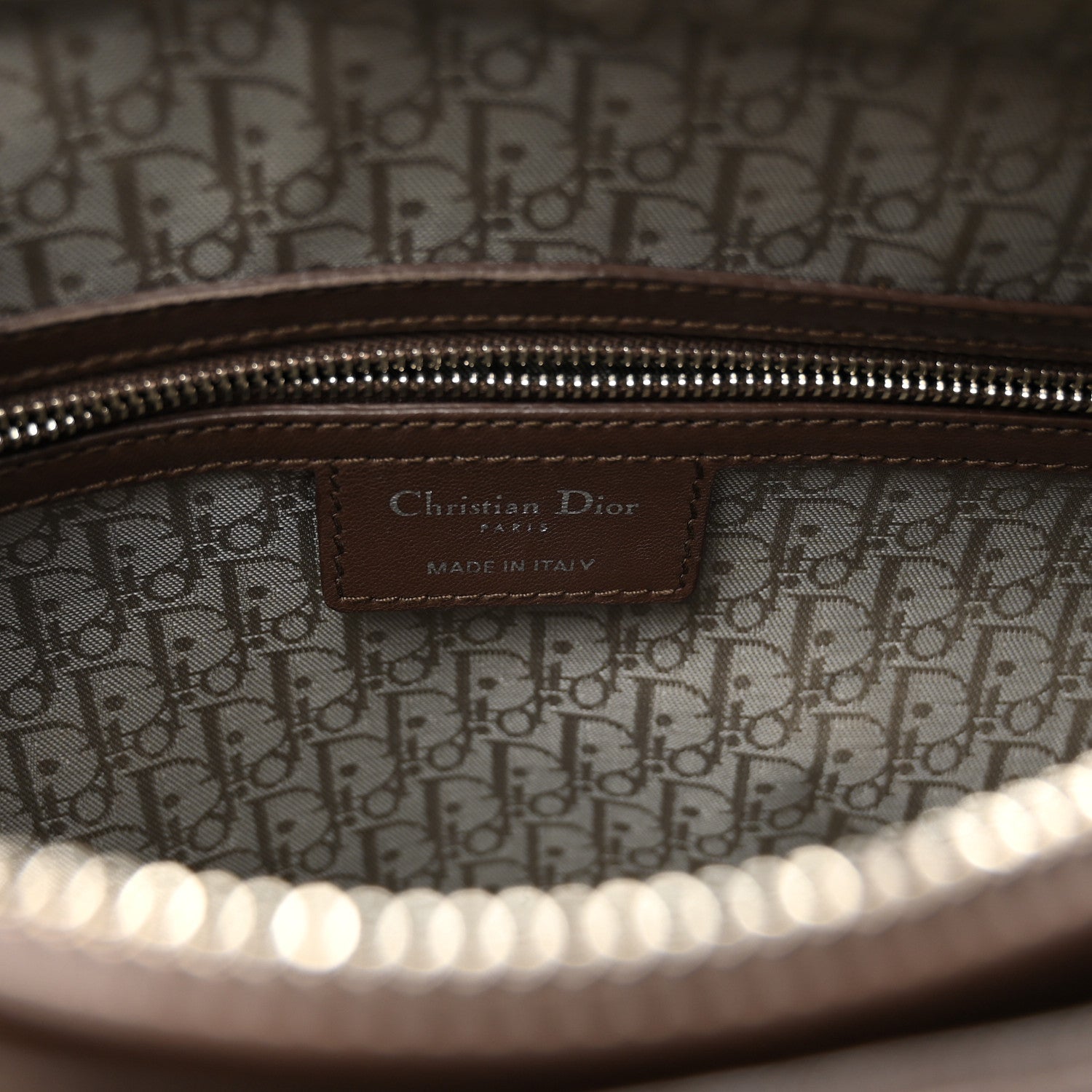 Christian Dior Lambskin Cannage Large Lady Dior Brown