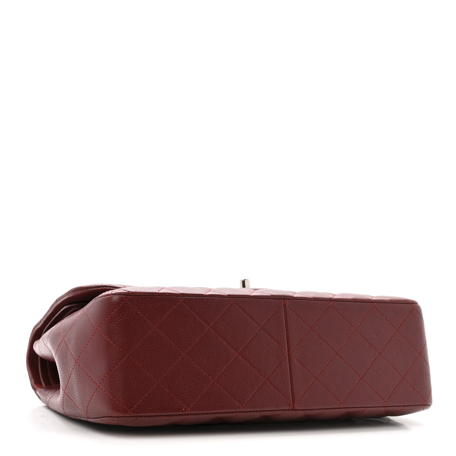Chanel Caviar Quilted Jumbo Double Flap Dark Red