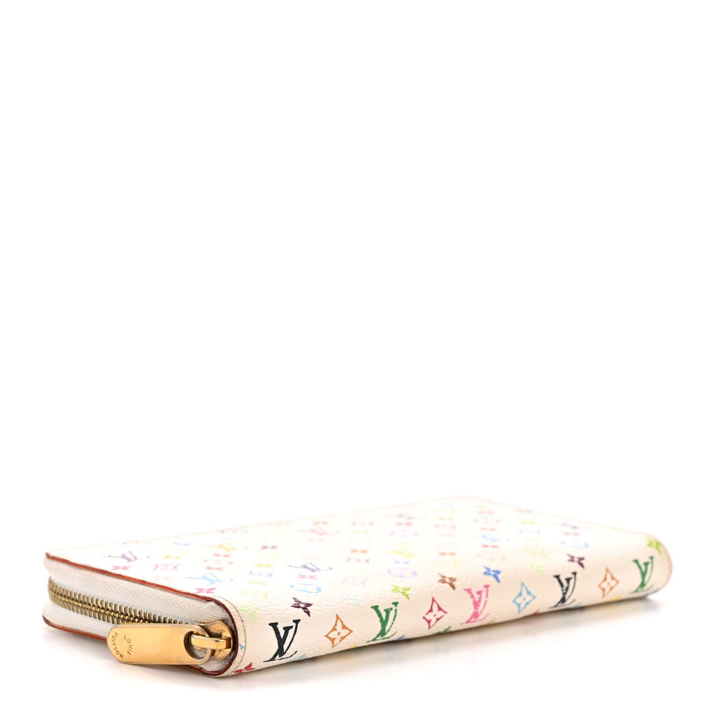 Louis Vuitton Monogram Multicolor Zippy Wallet White Litchi