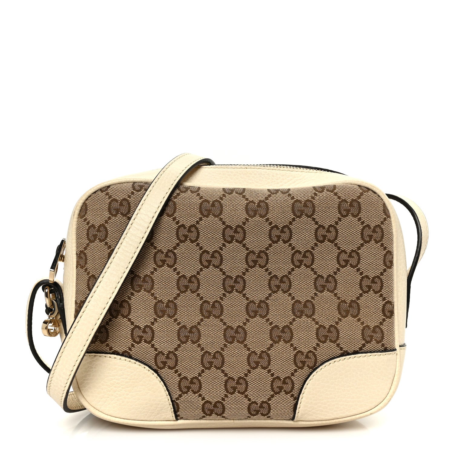 Gucci Monogram Dollar Calfskin Mini Bree Messenger Bag Beige Ebony Avoire