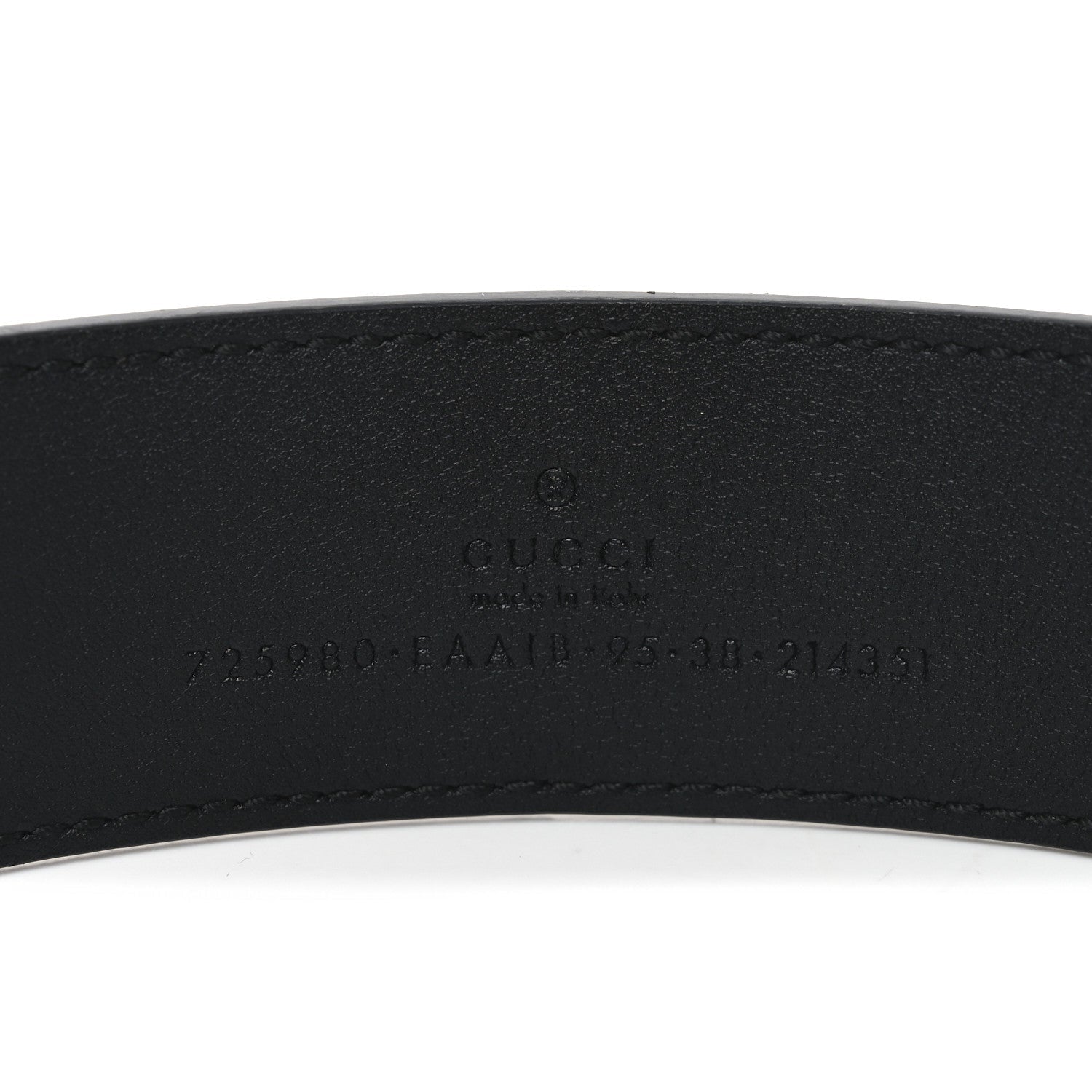 Gucci Ciny Calfskin Lux Snakeskin Torchon 95 38 Belt Black