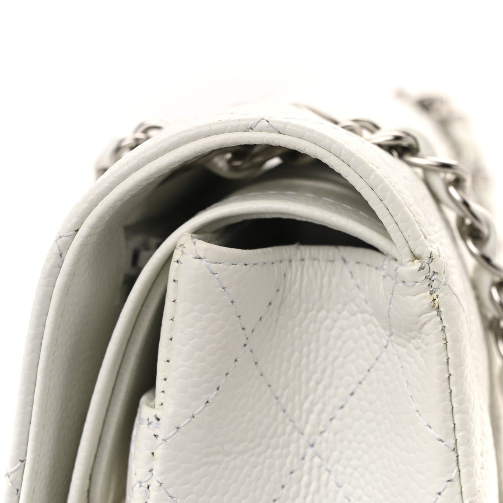Chanel Caviar Quilted Medium Double Flap White