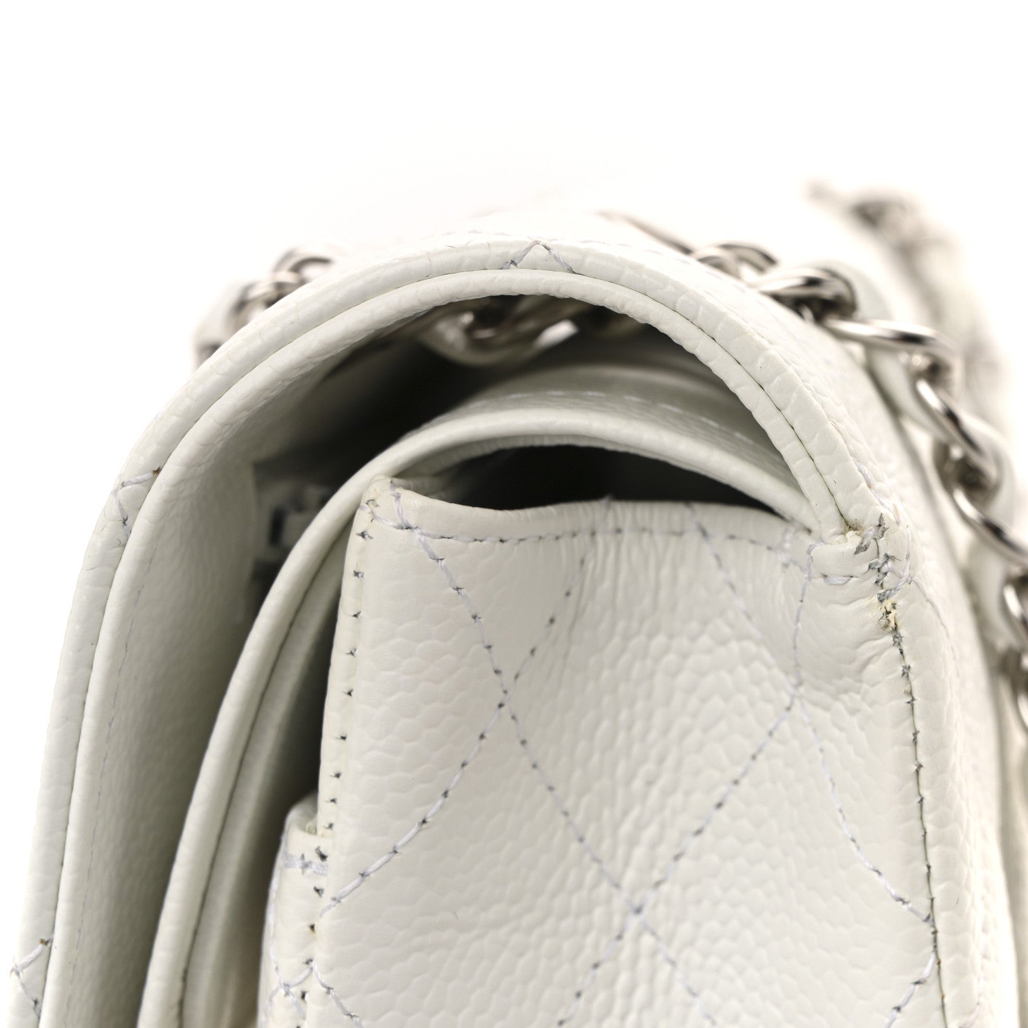 Chanel Caviar Quilted Medium Double Flap White