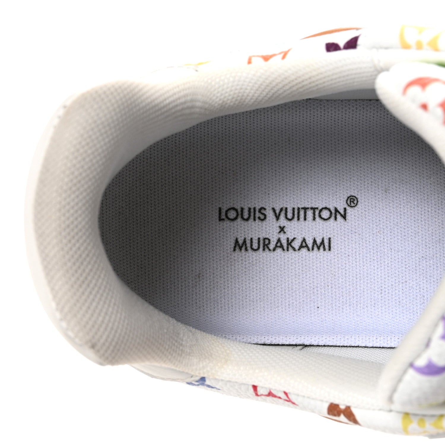 Louis Vuitton LV X TM Calfskin Monogram Multicolor Womens LV Trainer Sneakers 37.5 White