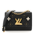 Louis Vuitton Epi Flowers Twist Shoulder Bag MM Black