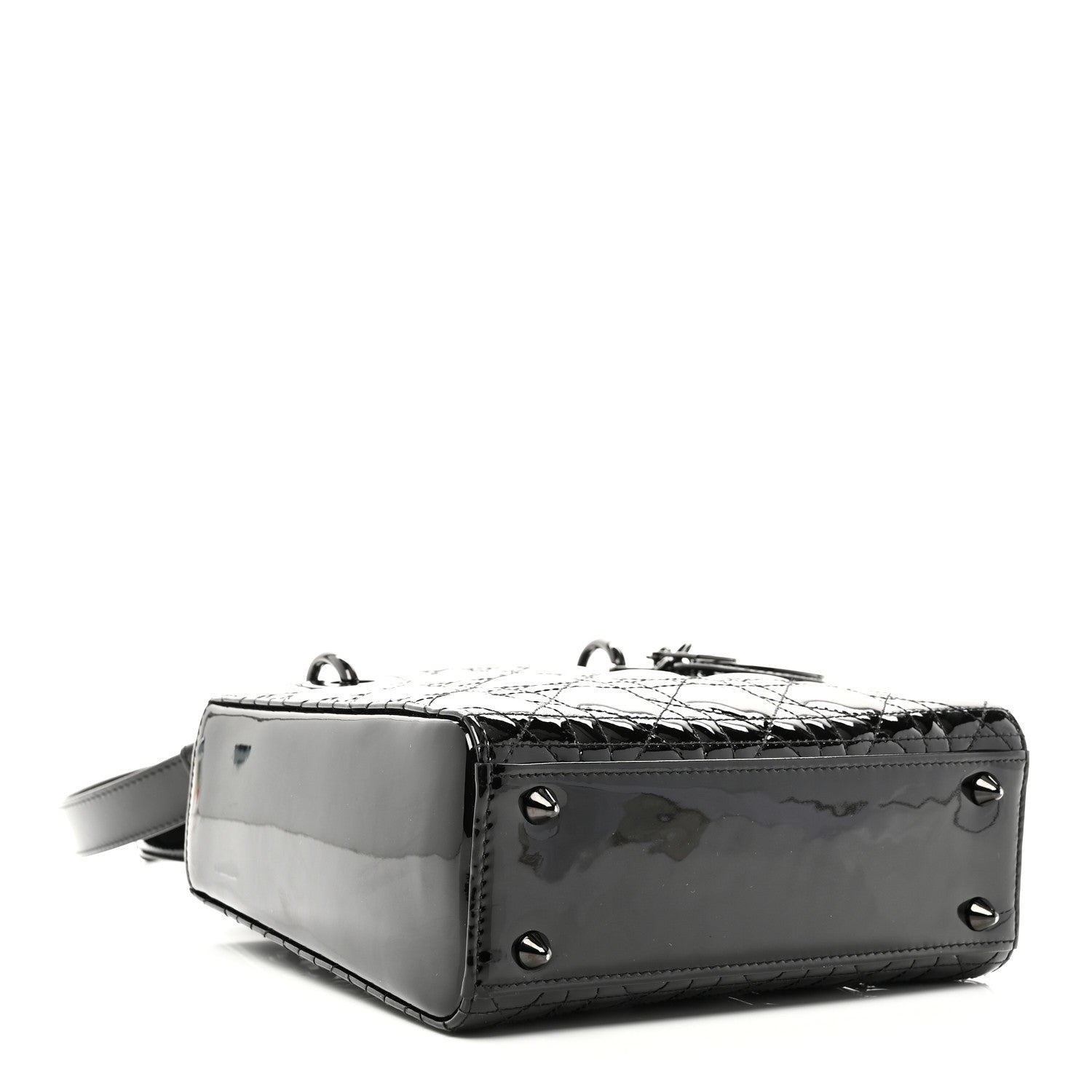 Christian Dior Ultraglossy Patent Cannage Small Lady Dior Black