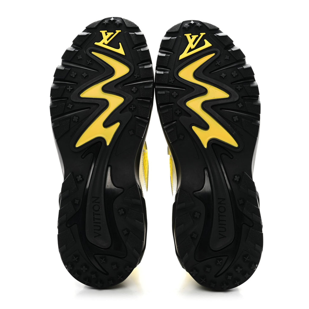 Louis Vuitton Metallic Calfskin Mesh Mens LV Runner Tatic Sneakers 8 Yellow