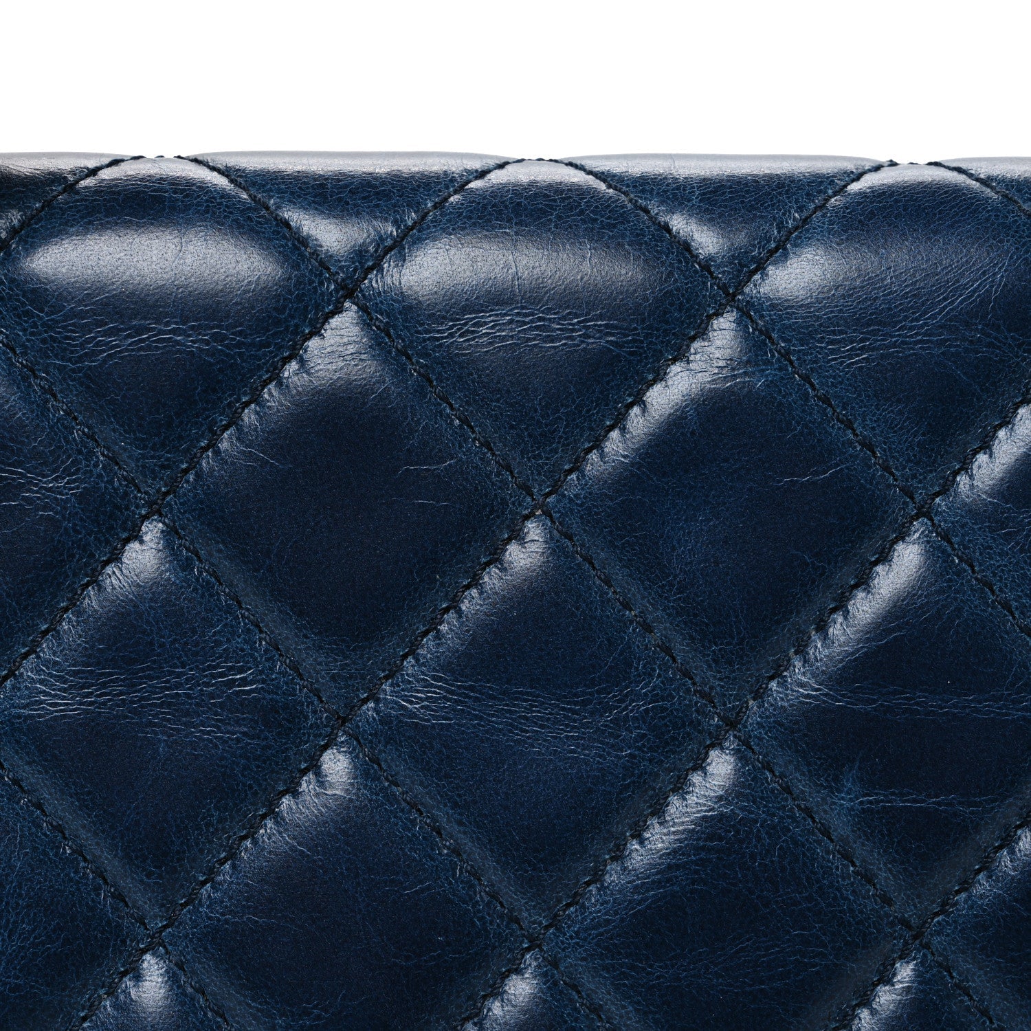 Chanel Glazed Calfskin Castle Rock Medium Flap Blue