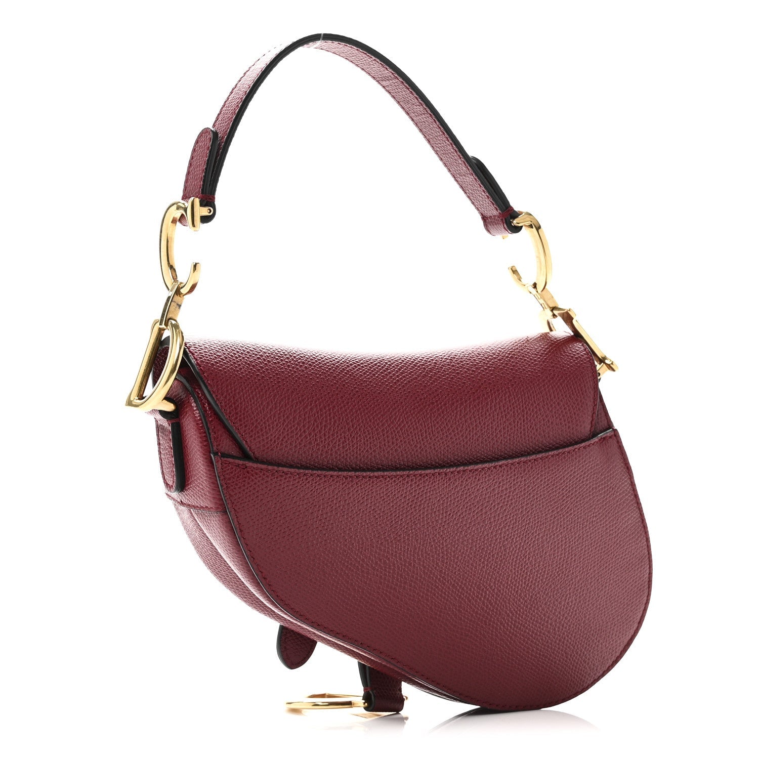 Christian Dior Grained Calfskin Mini Saddle Bag Red