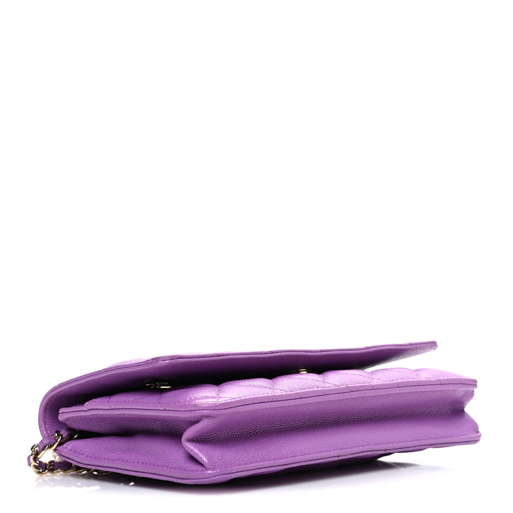 Chanel Caviar Quilted Wallet On Chain WOC Purple