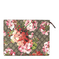Gucci GG Supreme Monogram Blooms Large Cosmetic Case Beige Multicolor Dry Rose