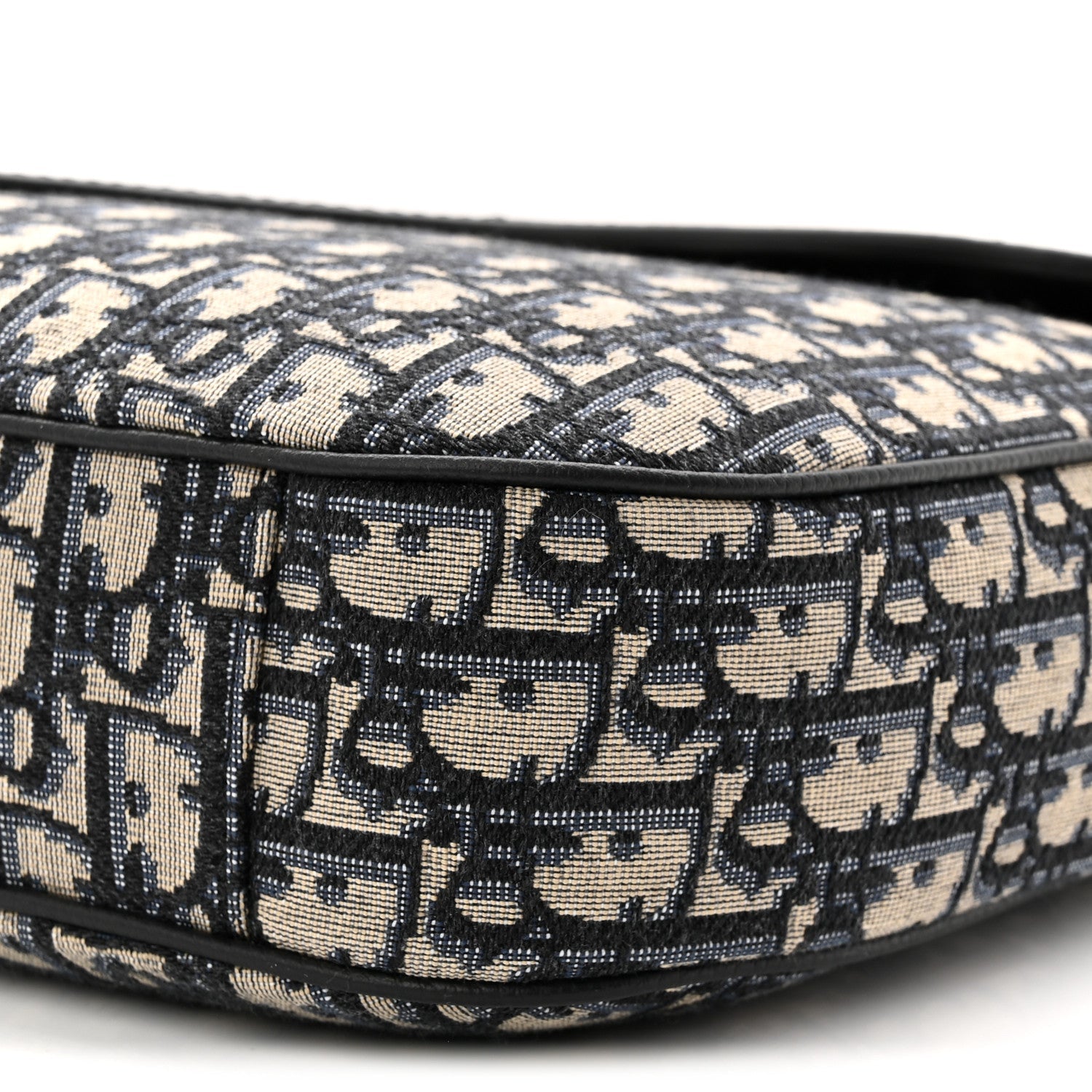 Christian Dior Grained Calfskin Oblique Saddle Messenger Black