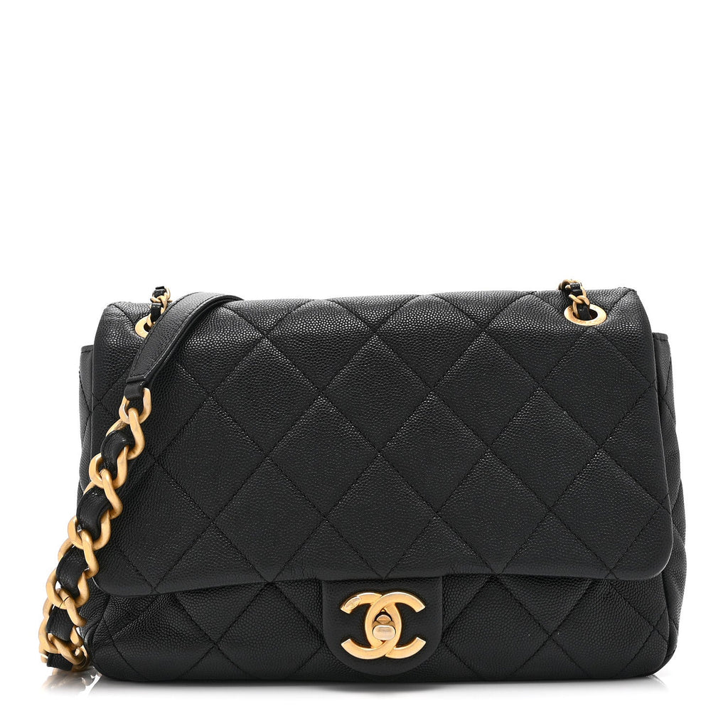 Chanel Caviar Quilted Medium Chain Flap  Black