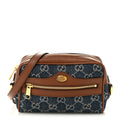 Gucci New Denim GG Monogram Dollar Calfskin Mini Ophidia Shoulder Bag Blue Tea Cuir Epilog