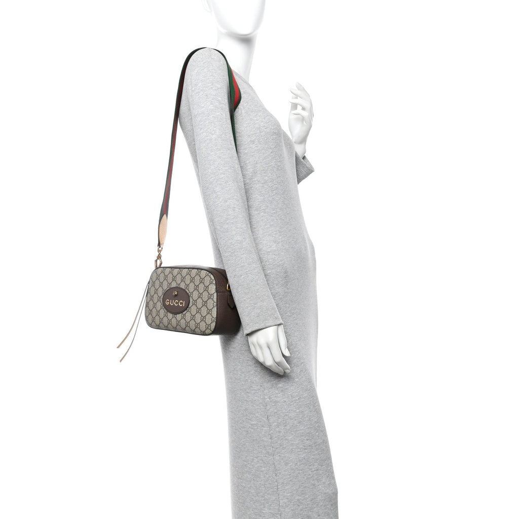 Gucci GG Supreme Monogram Web Neo Vintage Shoulder Bag Beige New Acero Crop